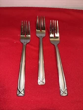 Cambridge Stainless Crossroad Sand 3 Salad Forks Discontinued Excellent