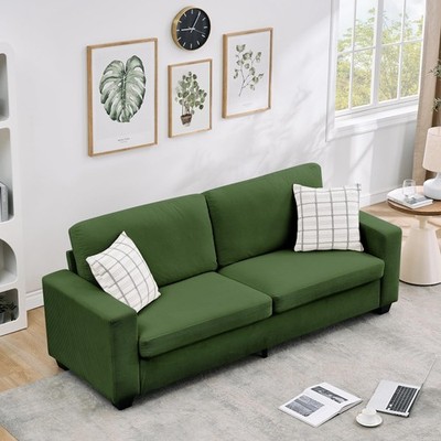 83 inch Comfy Corduroy Couches Loveseat Sofa Deep Seat Modern 2 Seater Sofa