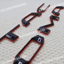2016-2023 For Tacoma Letters Black Red Emblem Tailgate Insert Badge ABS Plastic