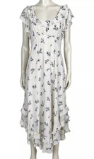 Zimmermann Dress 3 AU 14 US 10 Frilled Ivory Floral Maxi Ruffle $1500