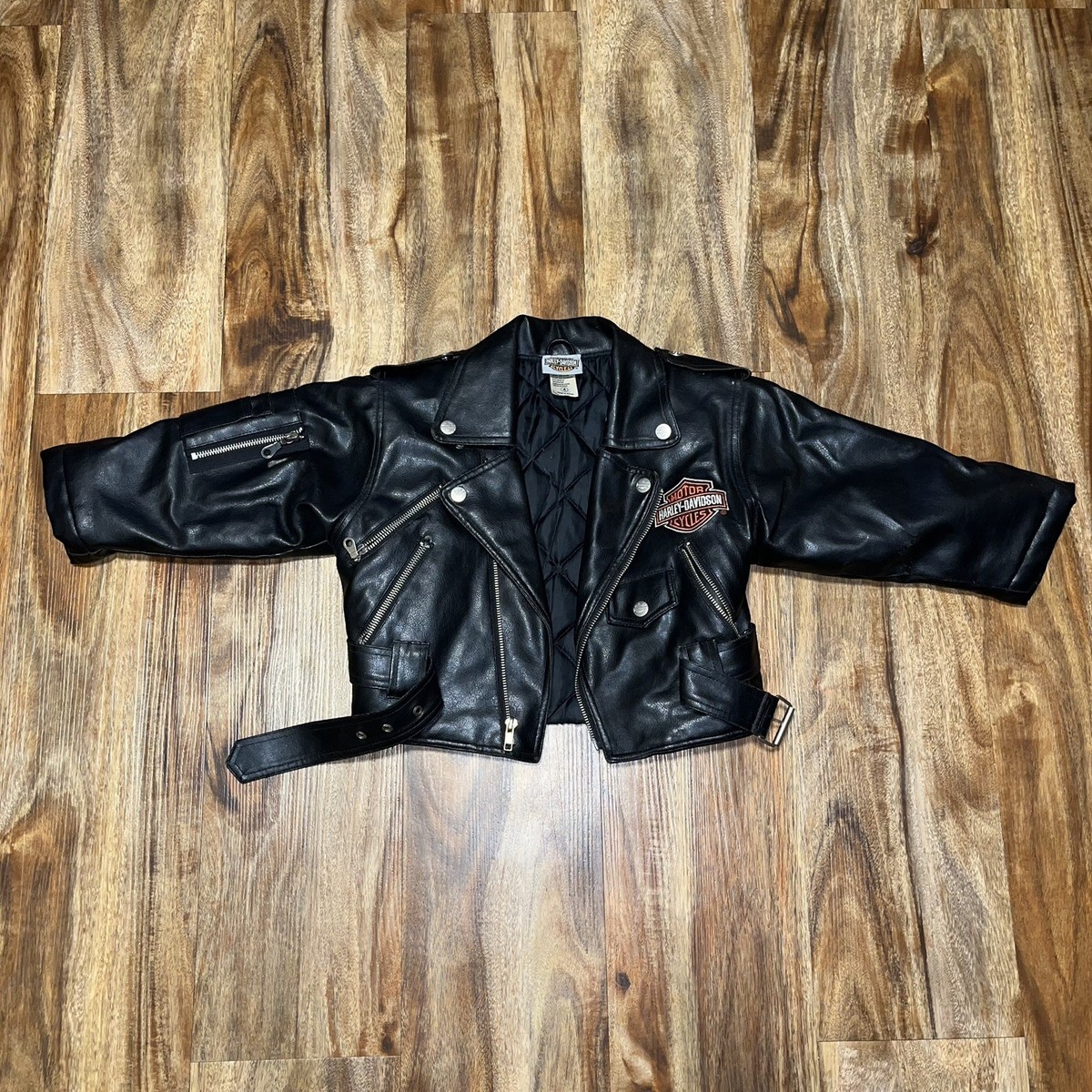 🔥 HARLEY-DAVIDSON Toddler Kids Biker Faux Leather Motorcycle