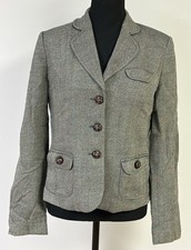 Banana Republic Stretch Gray Lined Button Pocket Blazer Jacket Size 8