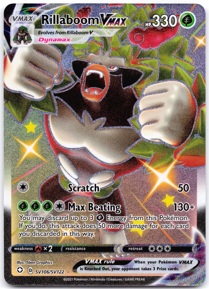 rillaboom pokemon card price Vmax 018/192 - Ultra Rare and its Retreat Cost is [Colorless] more 60 Rillaboom VMAX Pokémon TCG Cards