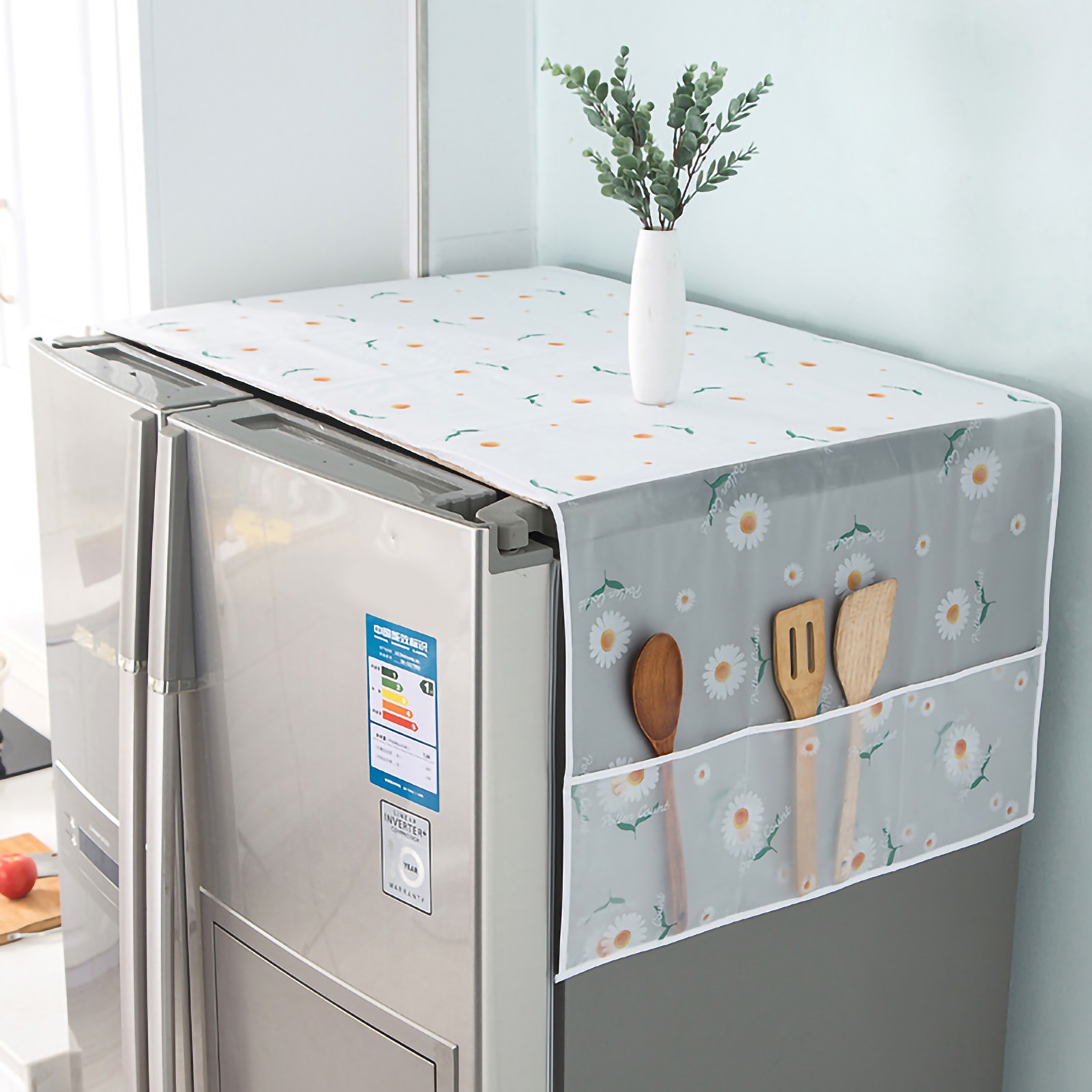 Refrigerator Dust Proof Cover PEVA Waterproof Washing Machine Top Covers With 3