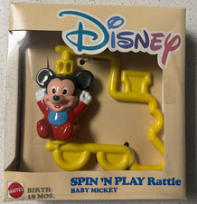 Vintage Disney Mattel 1988 Baby Mickey Spin 'N Play Rattle MPN 2852