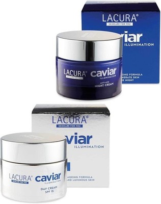 LACURA CAVIAR 50ml TAGESCREME + NACHTCREME SET ANTI AGING HAUTPFLEGE JE 50ML!