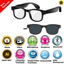 AI Smart Glasses Bluetooth Sunglasses Open Ear Audio Speaker Headphone