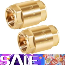2PCS 3/4 Inch IPS Brass In-Line Check Valve Stainless Steel Spring Inline 200PSI