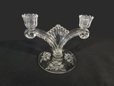 Vintage Tiffin Franciscan Cherokee Rose Double Light Candlestick Holder