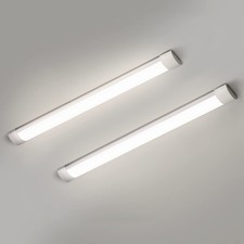 2 Packs 3FT LED Batten Light, Ultra-Thin Slim Ceiling Surface Mounted Light, ...