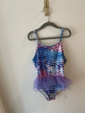 Girls Mermaid Onepiece Swimsuit With Tutu Size L