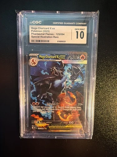 Mega Charizard X ex SIR 125 – 2025 Pokémon Phantasmal Flames – CGC 10 Gem MINT