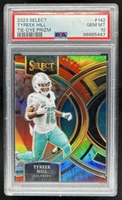 2023 Panini Select Tyreek Hill Tie Dye Prizm Premier Level #/25 Dolphins PSA 10