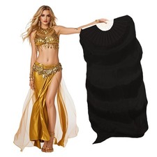 Women Belly Dance Fan for Beginners,180x90cm Faux Silk Fan Right Hand Only ,Flo
