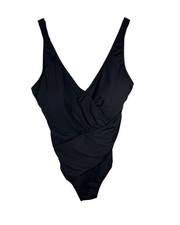 Aqua Eve Black Figure Flattering One Piece, Swimsuit, Size Medium NWT