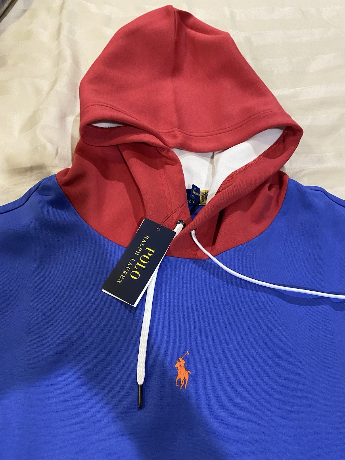 NWT Polo Ralph Lauren Men's Color-blocked Double Knit Pullover Hoodie Hoody L thumbnail 6