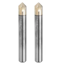 2 Pcs 90 Degree V Groove Engraving Router Bit Tip and 4 Flutes 1/4 Inch Shank