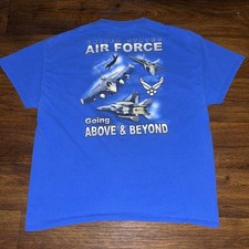 U.S. Air Force Going Above & Beyond Graphic T-Shirt Size 2XL Gildan Ultra Cotton