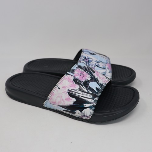 Nike Benassi JDI Print Slide Sandals Anyhracite/Topaz Mist Women’s Size 8 - Picture 3 of 4