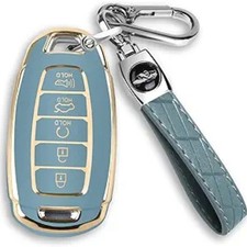 Key fob Cover Case with Keychain Smart 5 Button TPU Protector Keyless Remote Hol