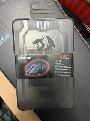 Red Dragon M913 Impact Gaming Mouse Lights Up Black Programmable Buttons New