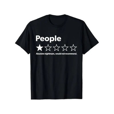 Unisex-Adults T-Shirt Black, Small - Short Sleeve - Funny Review People One Star