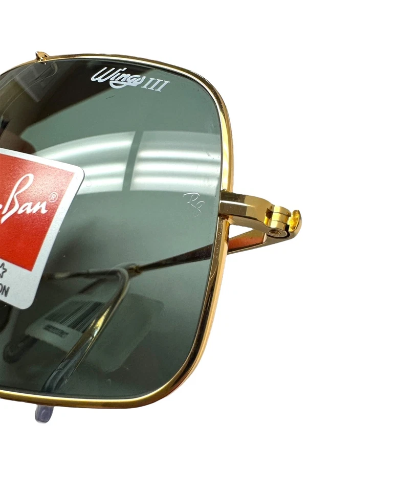 Gafas de sol Ray-Ban Wings III RB 3897 001/71 brillantes Arista dorado verde con estuche Foto 4 de 4