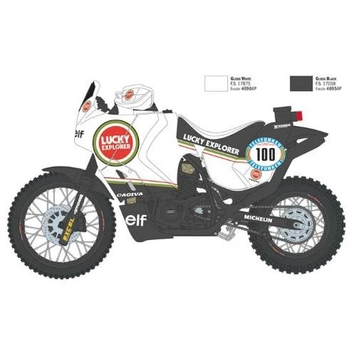 1:9 Italeri Cagiva Elephant 850 Paris-Dakar 1987 Moto Bike Kit IT4643 Modellino - Immagine 4 di 4