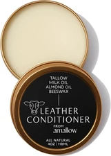 All Natural Leather Conditioner Balm - Made with Mink Oil, Tallow, &... 