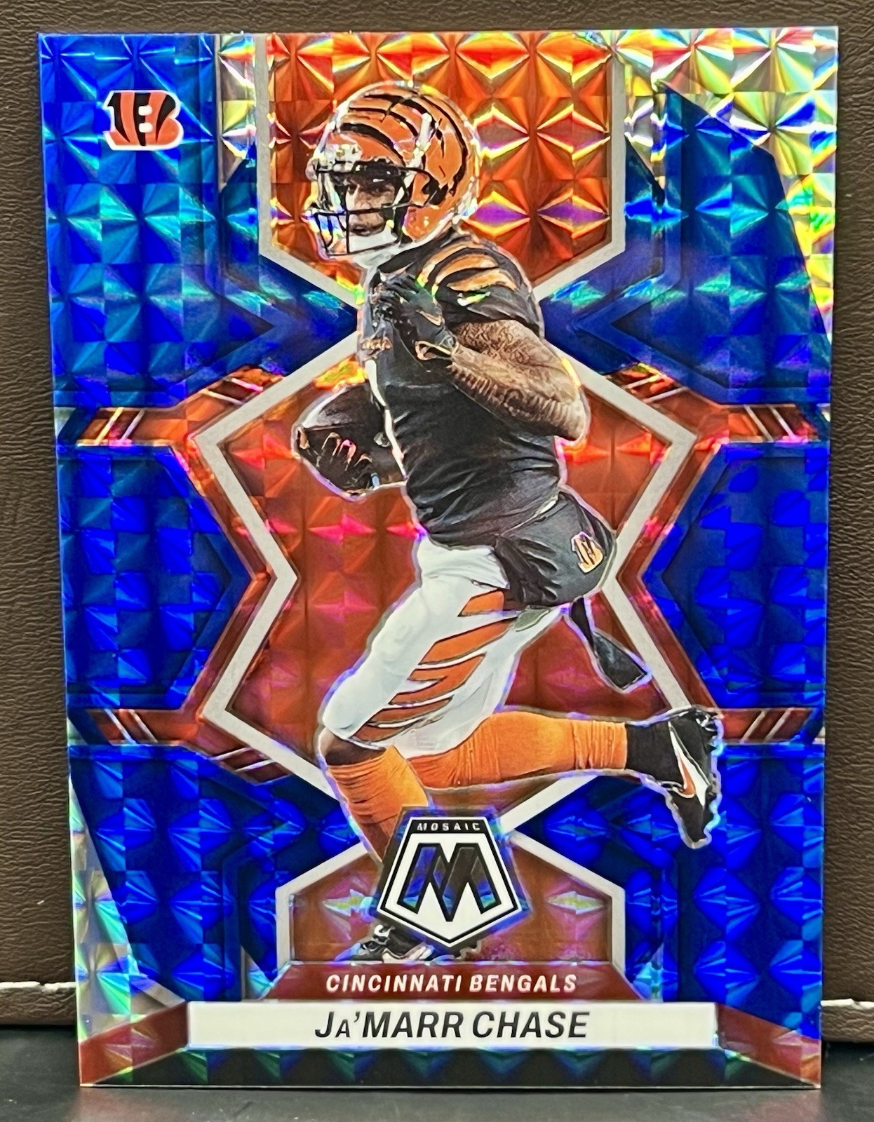 2022 Panini Mosaic Ja'Marr Chase #41 Blue Mosaic Prizm /99 Bengals SP