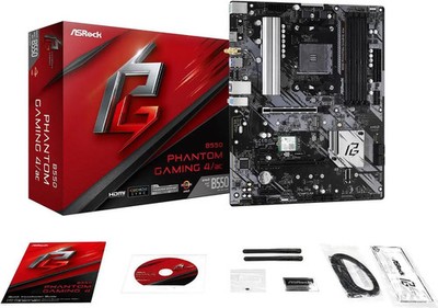 ASRock B550 Phantom Gaming 4/ac AM4 AMD B550 SATA 6Gb/s ATX AMD Motherboard