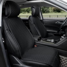 2 Pack Car Seat Covers, Front Seat Covers for Cars, Breathable Linen Car Black