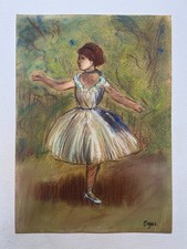 Edgar Degas (fatto a mano) disegno su vecchia carta firmato e timbrato,...