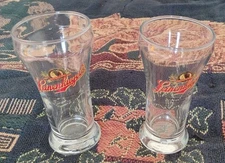 Set of 2 Leinenkugel’s Beer Glasses Chippewa Falls Screen Print 5 1/4" 1/2 Pint