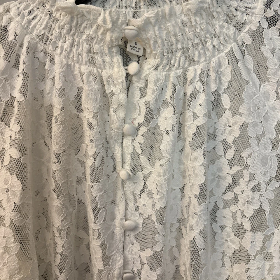 Top de encaje violeta For Love and Lemons manga larga ahumado talla S romántico Foto 2 de 4