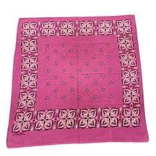 Vintage WashFast Color Cotton Fuschia Pink Purple Bandana Floral RN 14193 Aztec
