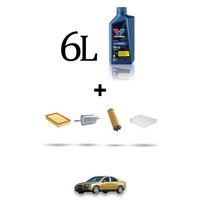 Hoffcar Servicekit 4 Filter Und 6L ÖL FüR Volvo S60 2.4 Turbo 147KW Ab 2000