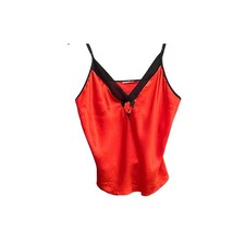 Vintage 90s Red Satin Camisole Top Coquette Vampy Dark Romantic Whimsigoth