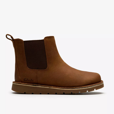 Clarks Mädchen JOYFUL SKY K hellbraune Lederstiefel