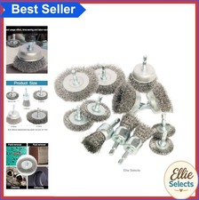 Wire Wheel Cup Brush Set 12 Piece Carbon Steel 1/4 Inch Hex Shank for Rust