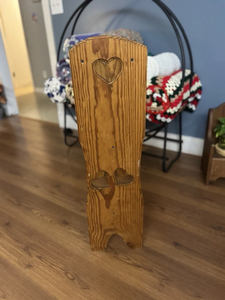 Manta acolchada de madera vintage soporte country cottagecore corazones abuela en niveles Foto 2 de 4