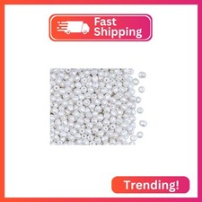 600 pcs Czech Fire-Polished Faceted Glass Beads Round, 3mm, Pastel White