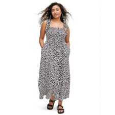 Diane von Furstenberg (DVF) for Target Smocked Tie Strap Poppy Dress 2X floral