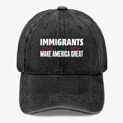 Immigrants Make America Great Hat USA Support Diversity Baseball Cap Adjustable