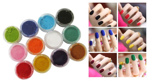 Fuzzy Flocking Velvet Nail Dust Colorful Nail Art Chrome Pigment Decors Powder - Picture 2 of 7