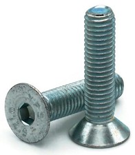 M5-0.80 Flat Head Socket Cap Screws Allen Bolts Class 12.9 Zinc ISO 4762/DIN 912