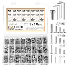 M2-M6 Metric Pan Button Head Socket Cap Screws Nuts and Bolts Assortment Kit