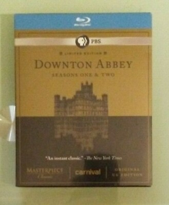 pbs  DOWNTON ABBEY seasons one & two 1 2 first second BLU RAY NEW corner dings