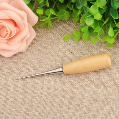 Leather DIY Cloth Awl Sewing Hole Punching Stitching Overstitch Wooden Helpful