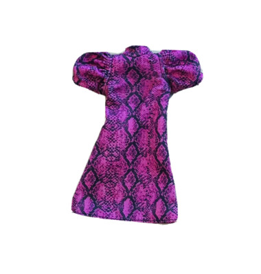 Mattel Barbie Dress Pink Black Snakeskin Fits 11.5  Blythe Puffed Sleeve 2015